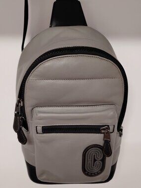 Coach West Pack With Quilting C5397 Stone Grey Leather Sling